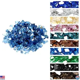 Visit The Onlyfire Store F-fpa5912-pb10 10 Lbs Reflective Glass - 1/4 Inch High Luster Pacific Blue Rocks For Pits And Bowls