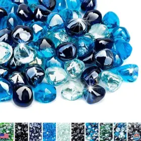 Visit The Skyflame Store Sk-fa0092-gs10 10-pound Blended Fire Glass Diamonds For Pit Fireplace Premium