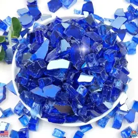 Visit The Yiszm Store B0cy55yzqb Cobalt Blue Glass For Propane Pits - 1/2 Inch Reflective Rocks 5 Lbs