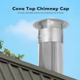 Vh1253 Vivohome 10 Inch Cone Top Chimney Cap With Screen Round Roof Rain Cover Galvanized #2 Vh1253 Vivohome 10 Inch Cone Top Chimney Cap With Screen Round Roof Rain Cover Galvanized #2
