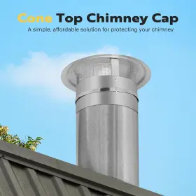 Vh1254 Vivohome 8 Inch Cone Top Chimney Cap With Screen Round Roof Rain Cover Gal #2 Vh1254 Vivohome 8 Inch Cone Top Chimney Cap With Screen Round Roof Rain Cover Gal #2