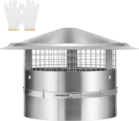 Vh1254 Vivohome 8 Inch Cone Top Chimney Cap With Screen Round Roof Rain Cover Gal Vh1254 Vivohome 8 Inch Cone Top Chimney Cap With Screen Round Roof Rain Cover Gal