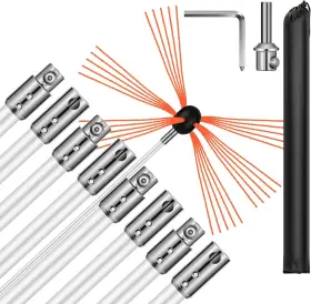 Vh906 Vivohome 26.2 Ft Chimney Sweep Cleaning Brush Tool Kit 8 Rods White Orange Vh906 Vivohome 26.2 Ft Chimney Sweep Cleaning Brush Tool Kit 8 Rods White Orange
