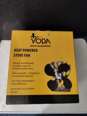 Hl-70f Voda Heat Power Stove Fan Campin Wood Black 6 Blades Fast Shipping