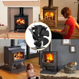 Vdsf695pb Voda 5 Blade Heat Powered Stove Fan For Wood/log Burner/fireplace New #2