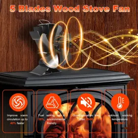 Vdsf695pbb Voda Wood Stove Fan Heat Powered For Buddy Heater/pellet/wood Burner/f #2