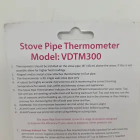 Vdtm300 Voda Stove Pipe Thermometer Model Wood Temperature Gauge Magnetic #3