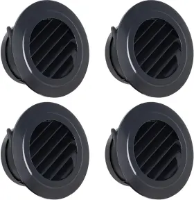 Wadoy-l7955 Wadoy 4 Inch Soffit Vent For Exhaust Fan With Built-in 4pcs-abs-4 Black