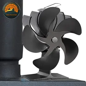 Weyderk 752811733935 5 Blades Wood Stove Fan Heat Powered Non Electric With Thermo