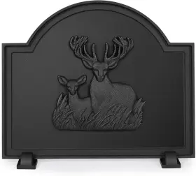 Vkf24-294 Willow Weave 20 Inch Cast Iron Firebacks For Fireplace Deer Decorative Back Black