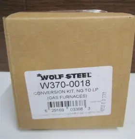 W370-0018 Wolf Steel Conversaion Kit Ng To Lp For Gas Furnace New Sealed W370-0018 Wolf Steel Conversaion Kit Ng To Lp For Gas Furnace New Sealed