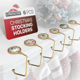 Ch-6-g X-protector Stocking Holders For Mantle - 6 Pcs Premium Christmas