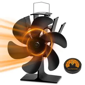 Yg02-016 Xinweibaor Wood Stove Fan - 6 Blade Heat Powered Fireplace With Temperature Reminder