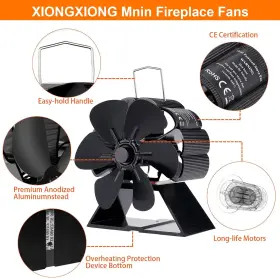Xiongxiong 445010764741 Wood Stove Fan 6 Blade Fireplace For Burning Heat Powered #3 Xiongxiong 445010764741 Wood Stove Fan 6 Blade Fireplace For Burning Heat Powered #3