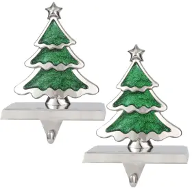 Yuokwer 787803424225 Set Of 2 Christmas Tree Stocking Holders For Mantel Hanger