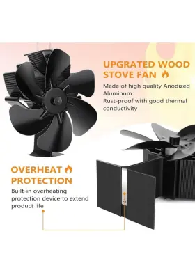 1195 Yxlanxy #1195. Heat Powered Wood Stove Fan 6-blade Fireplace For Burning #3