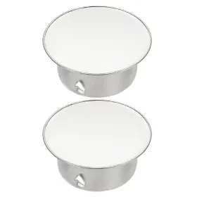 Zaplyte 672668508626 2 Pcs 63mm 2.5 Inch Tightness Round Stainless Steel Chimney Hole Cap Silver