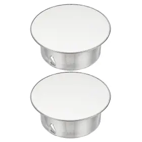 Zaplyte 672668508688 2 Pcs 90mm 3.5 Inch Tightness Round Stainless Steel Chimney Hole Cap Silver