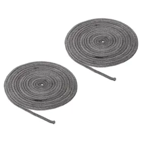 Zaplyte 783243538553 2pcs 1/4 Inch X 197 Wood Stove Gasket Graphite Fiberglass Round Seal Rope Black