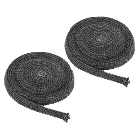 X118 Zaplyte 783243540600 2pcs 9/16 Inch X1/8 Wood Stove Gasket Flat Graphite Fiberglass Seal Rope Black