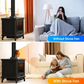 800b7 Zhengxoo Heat Powered Wood Stove Fan 4-blade Fireplace Accessories Warm #3