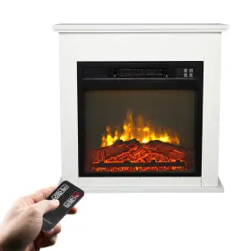 Sf103-18g Zokop 18 Inch Electric Fireplace Wall/corner White Wood Cabinet Style 1400w Remote Control