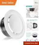 Modern White Ceiling Air Vent Cover - 3 Inch Adjustable Soffit For Homes. Fixed Price $17.99.
