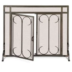 Pilgrim Iron Gate Fireplace Screen With Doors - Burnished Black 44"W X 33"H. Fixed Price $549.00.