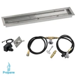 American Fireglass Linear Gas Pit Kit Drop Pan Spark Ignition Lp 36"X6". Fixed Price $569.24.