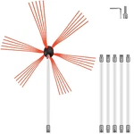Chimney Sweep Kit 20FT Length, Brush With 6 Nylon Flexible Rods, Rot. Fixed Price $82.73.