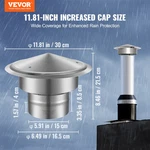 6" Stainless Steel Round Chimney Cap 11.81" Weatherproof Rain W/ Screws. Fixed Price $50.99.