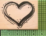 Large Swirl Valentine Heart Wood Mounted Rubber Stamp By Denami Design 1998. Fixed Price $7.95.