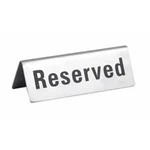 Winco RVS4 Stainless Steel Reserved Sign. Fixed Price $21.85.
