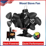 Wood Stove Fan With Magnetic Thermometer, 8 Blades, Silent Motors, Horizontal. Fixed Price $38.21.