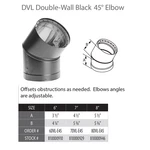 Duravent 6DVL Galvanized Double Wall Stove Pipe Degree Elbow, Black. Fixed Price $42.00.