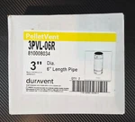 Duravent Pelletvent 3" Dia 6" Length Pipe 3PVL-06R 810008034 2-PACK. Fixed Price $50.32.