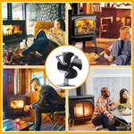 Fireplace Powered Stove Fan 4 Head Quiet Wood Burner Eco Heating Circulator. Fixed Price $26.28.