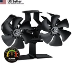 Blfire Wood Stove Fan Heat Powered Dual Motor Non Electric 12-BLADE, Black. Fixed Price $41.16.