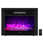 Costway 28.5" Electric Fireplace Embedded Insert Heater Glass Log Flame Remote. Fixed Price $149.99.