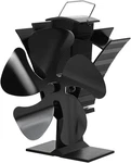 Tomersun Stove Fan 5 Blades Wood Silent Heat Powered Medium, Black. Fixed Price $36.99.
