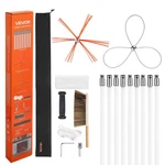 Vevor Chimney Sweep Kit Fireplace Cleaning With Dual Brush Heads Goggles. Fixed Price $59.99.