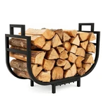 Breeze Touch 30IN Curved Firewood Rack Indoor With Handle, Black Metal Log Holde. Fixed Price $122.37.