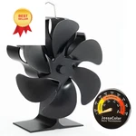 Jossacolar Wood Stove Fan Heat Powered Fireplace Non 6-BLADE, Black. Fixed Price $49.98.