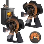 Flanagan 2 Pcs 6-BLADE Heat Powered Fireplace Stove Fans 7IN Log Burner. Fixed Price $74.24.