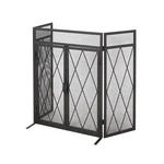 Christopher Knight Home Laurel Modern Iron Folding Fireplace Screen Door Matte. Fixed Price $145.78.