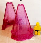 New Lego Roofing Turret Lot 2 Both Sides Cone Top Castle Pink Glitter. Fixed Price $15.80.