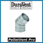 Duravent Pelletvent Pro Pipe 3" Diameter Degree Elbow #3PVP-E45. Fixed Price $68.99.