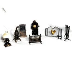 Durham Ind. Miniature Furniture Fireplace Screen Clock Lamp Crib Stove Cradle. Fixed Price $25.00.