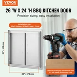Bbq Access Door, 26W X 24H Inch Double Outdoor Kitchen Outside Cabinet. Fixed Price $81.08.