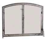 Pilgrim Old World Full Hand Forged Iron Finish Fireplace Arched Door Screen. Fixed Price $625.00.